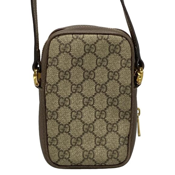 Auth GUCCI Ophidia 546595 Beige Dark Brown Multi PVC Leather - Shoulder Bag - Picture 2 of 16